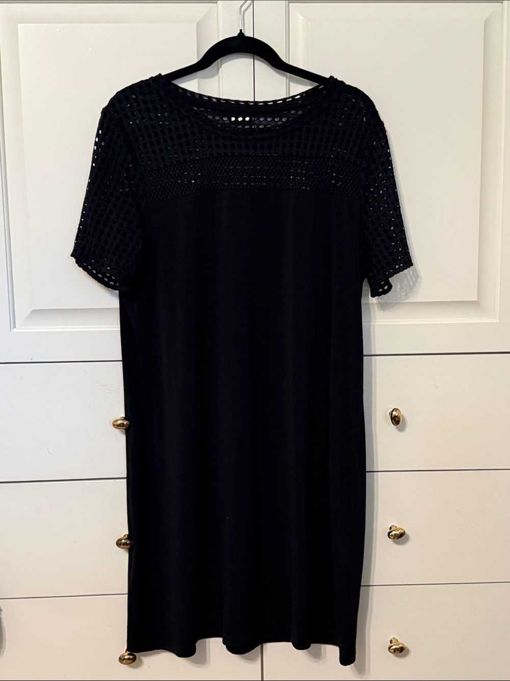 Michael Kors Black Eyelet Detail Top